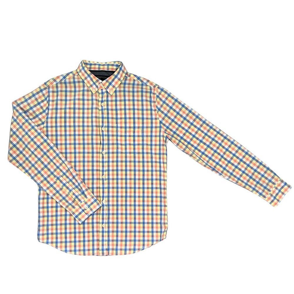 Aeropostale Men's Button Down Shirt Orange Blue Yellow Casual Preppy Style Sz S